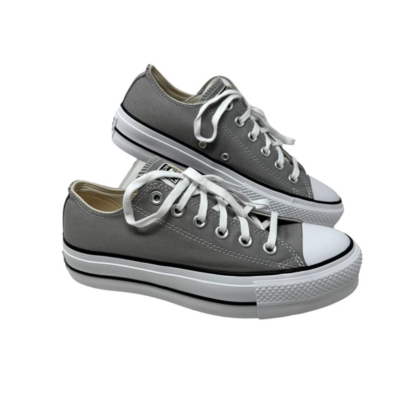 Converse Ctas Lift Platform Low Top Shoe Gray Canvas Women Size Sneakers A07573F - Picture 9 of 15
